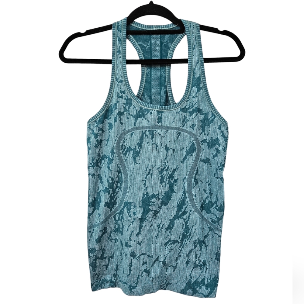 lululemon athletica Blue Patterned Tank Top